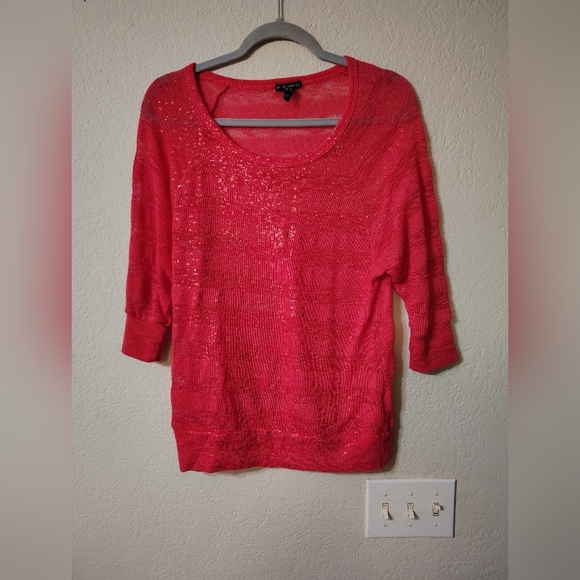Coral Top Casual, Sophisticated, classic, sparkle, Cottage Core, Elegant funtime - Picture 1 of 8